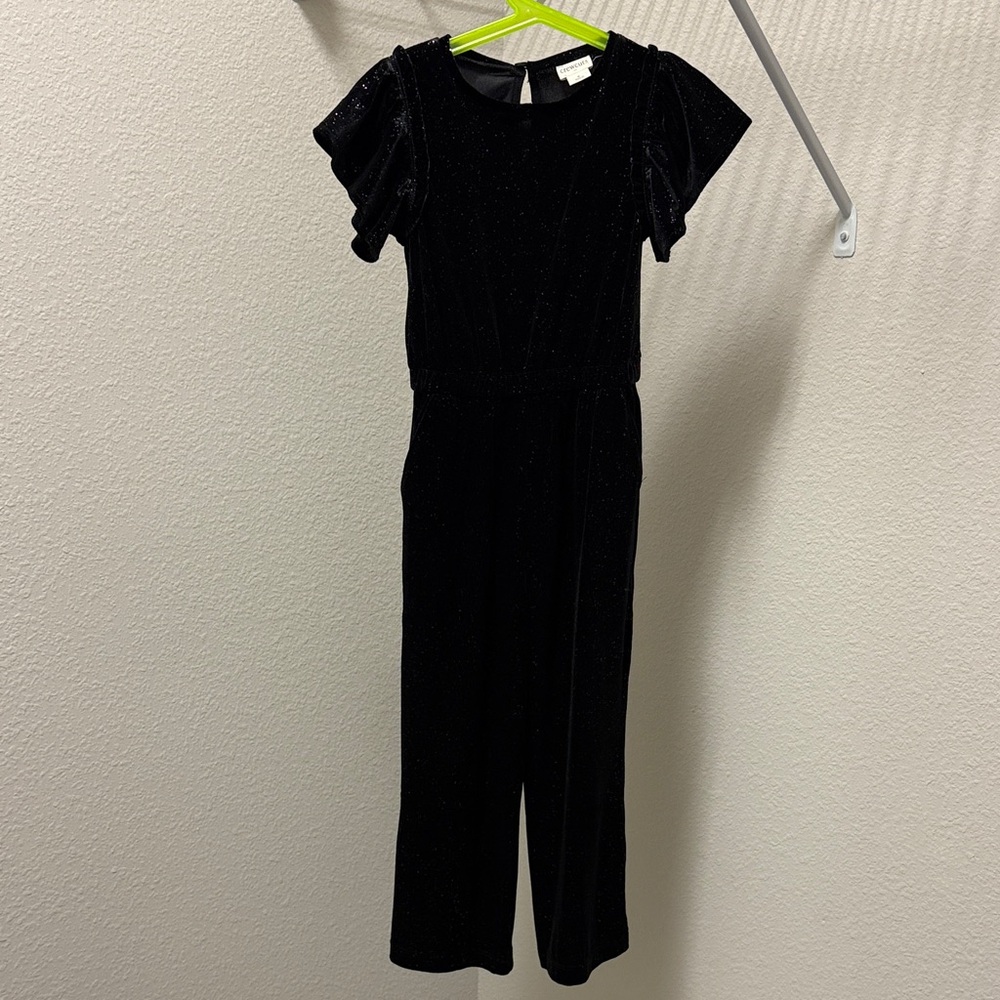 Crewcuts Sparkling Black Velvet Jumpsuit